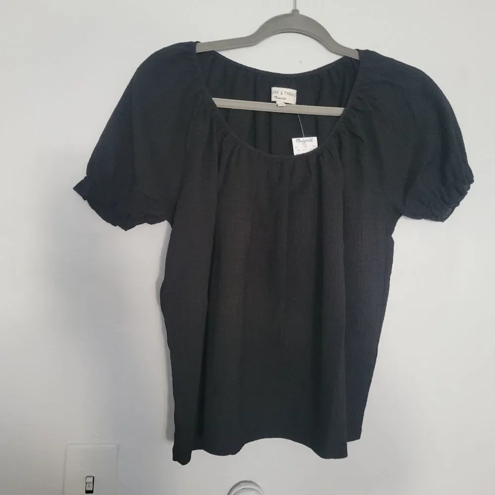 NWT Madewell Texture & Thread Peasant Top | S
